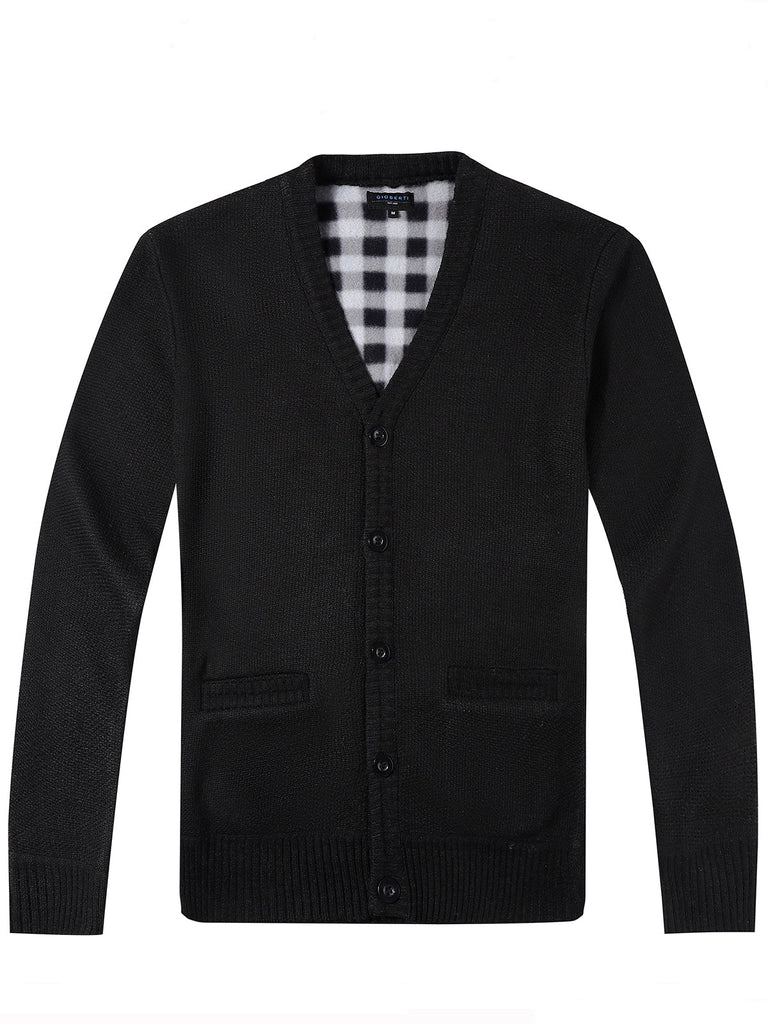 MEN'S LONG SLEEVE V-NECK BUTTON DOWN CARDIGAN SWEATER WITH POCKET ...